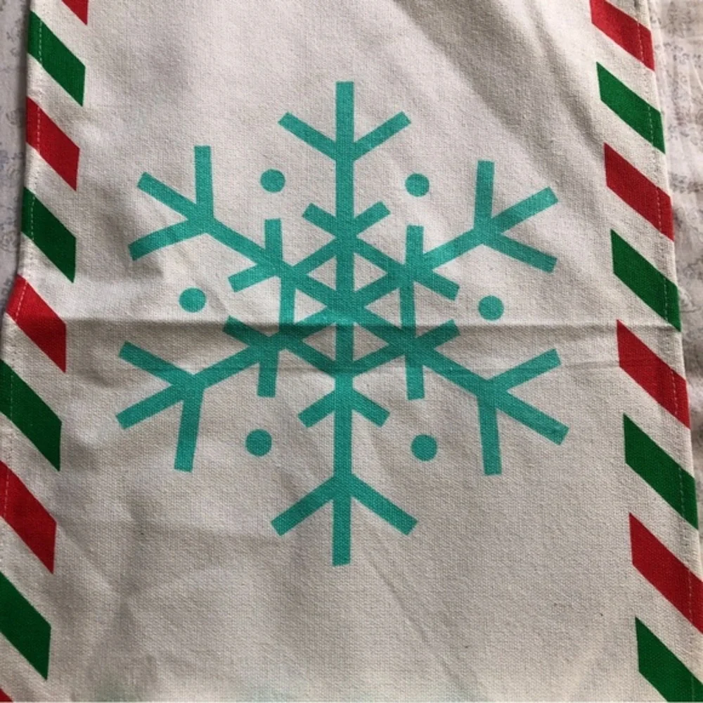Christmas Holiday Penguins Snowflakes Canvas table‎ runners set of 2